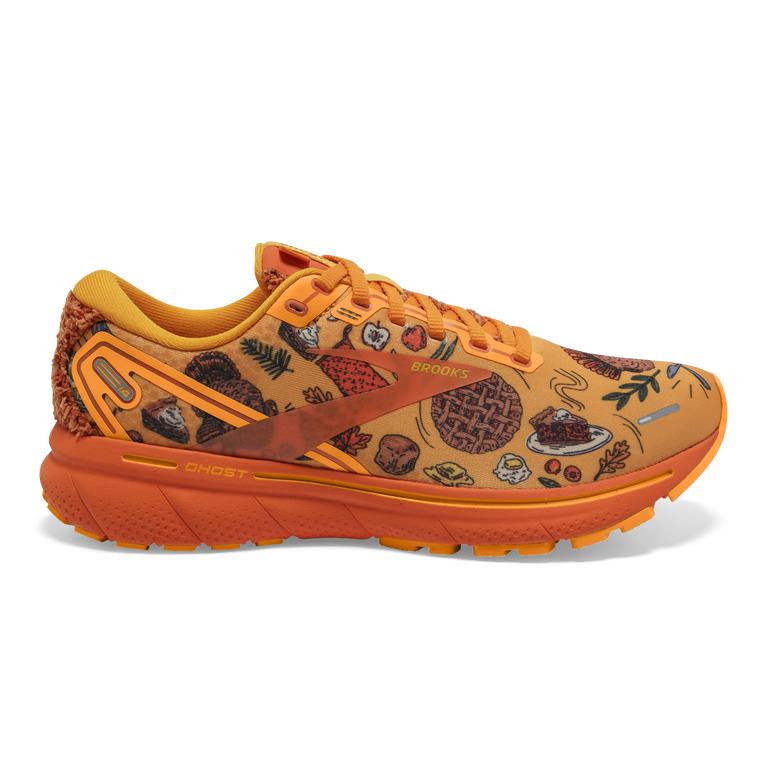 Brooks GHOST 14 Cushioned Road Running Shoes Mens Outlet - Citrus/Gold Flame/Orangeade (DKF902587)